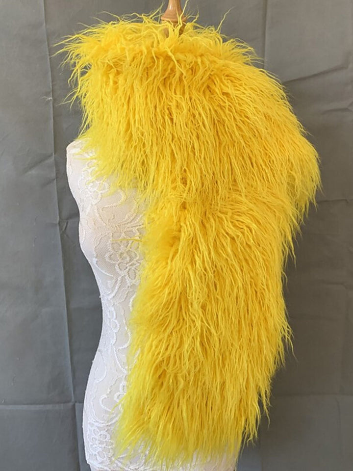 Écharpe de Mariage Décontractée en Fausse Fourrure Sans Manches de Couleur Unie pour Femmes