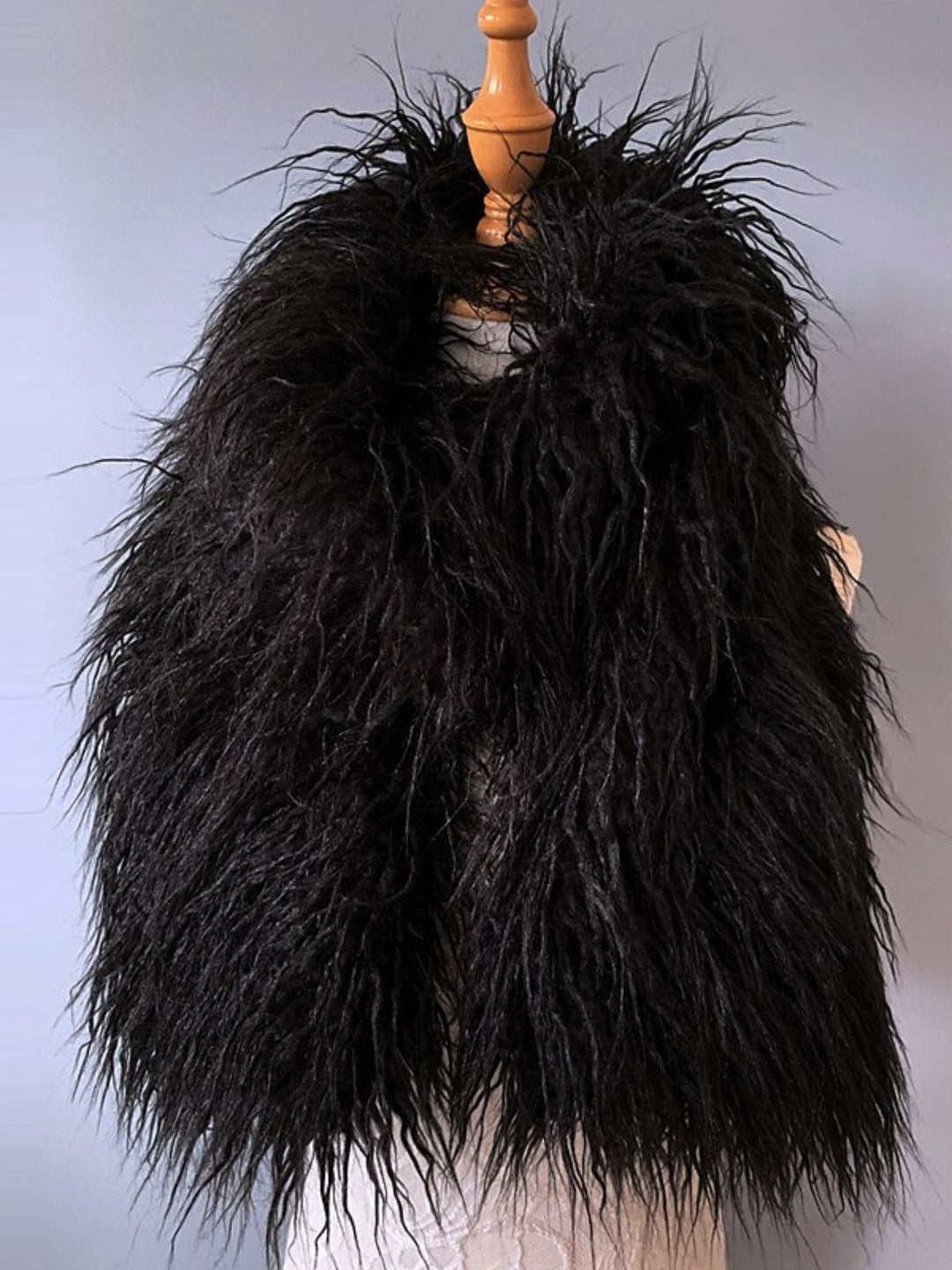 Écharpe de Mariage Décontractée en Fausse Fourrure Sans Manches de Couleur Unie pour Femmes