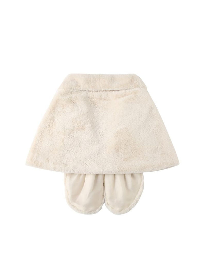 Châle Élégant en Fausse Fourrure Blanche Chaude pour Femme