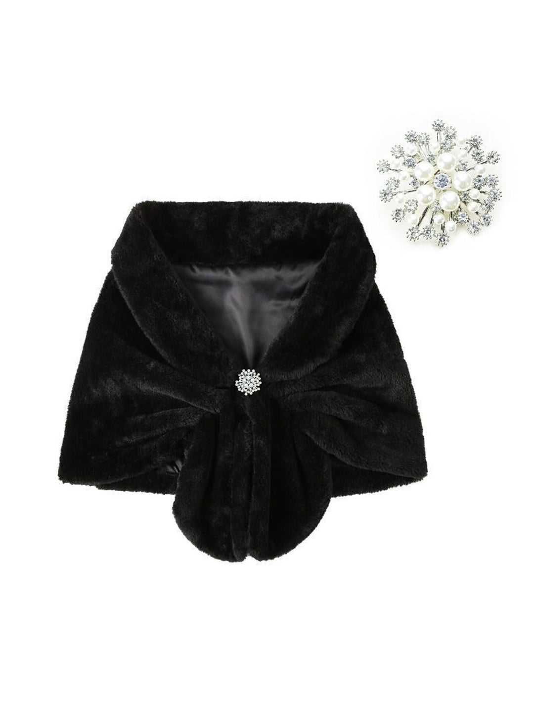 Châle Élégant en Fausse Fourrure Blanche Chaude pour Femme