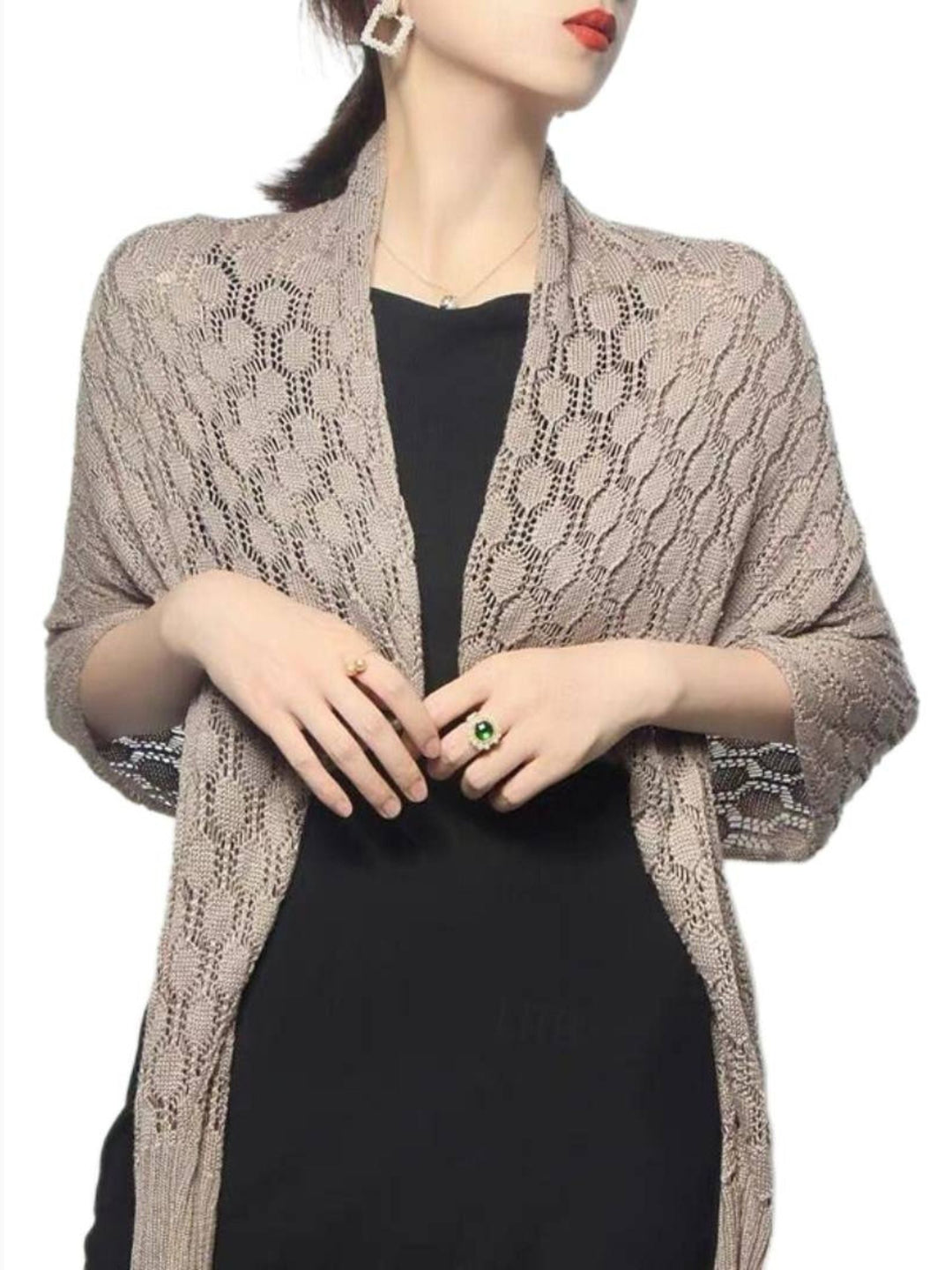 Robe Portefeuille Rétro Élégante à Manches Longues en Polyester Blanc pour Femme