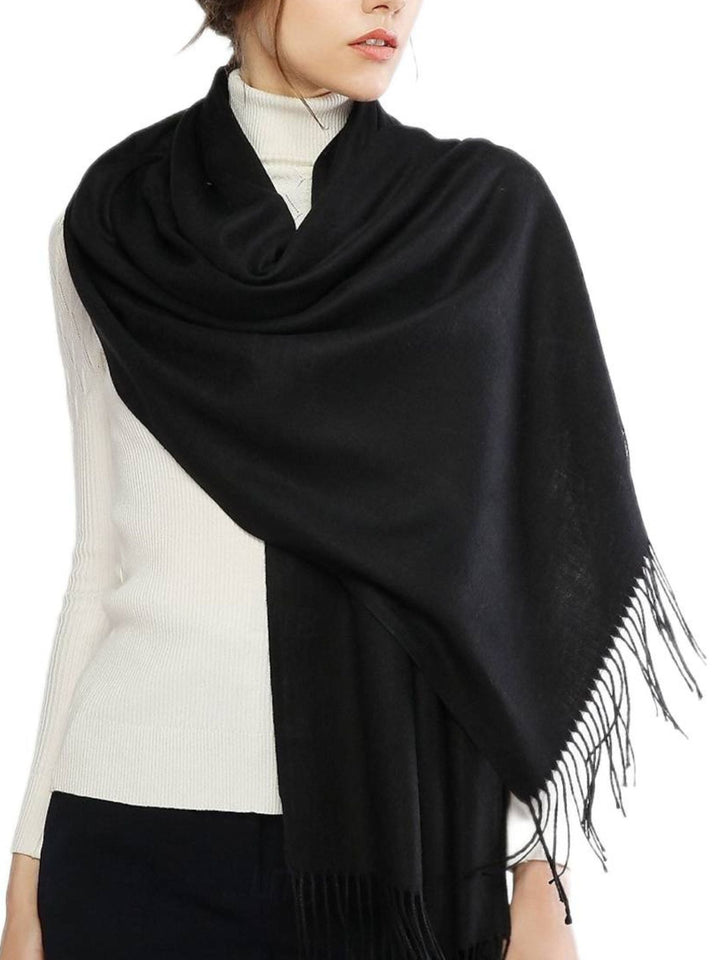 Écharpes D'Hiver Chaudes et Douces en Imitation Cachemire pour Femmes, Couleur Pure