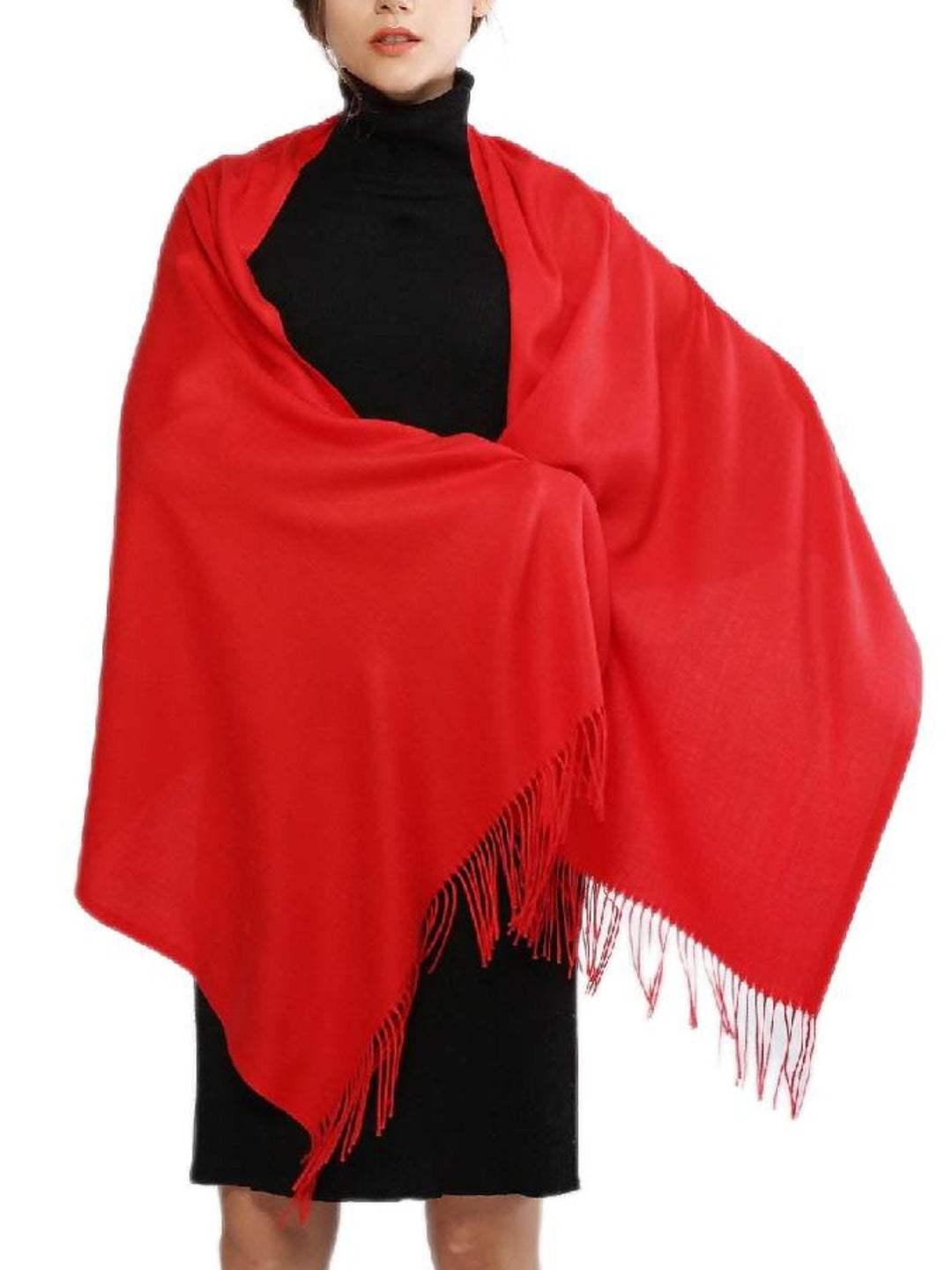 Écharpes D'Hiver Chaudes et Douces en Imitation Cachemire pour Femmes, Couleur Pure