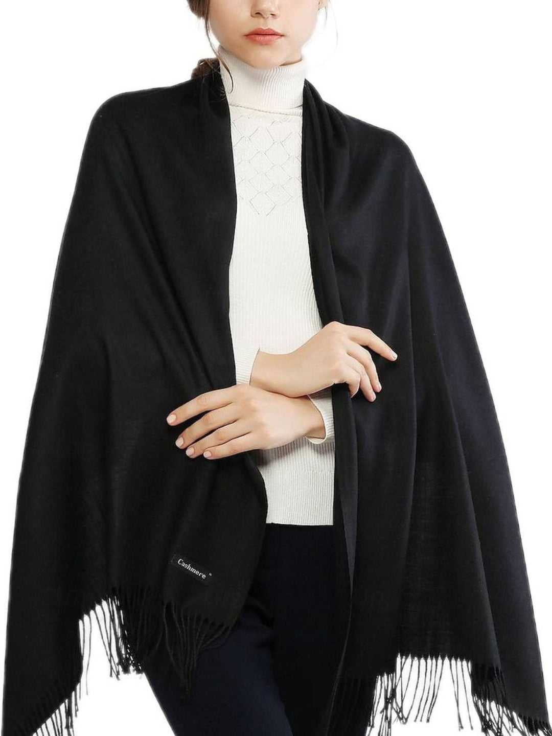 Écharpes D'Hiver Chaudes et Douces en Imitation Cachemire pour Femmes, Couleur Pure