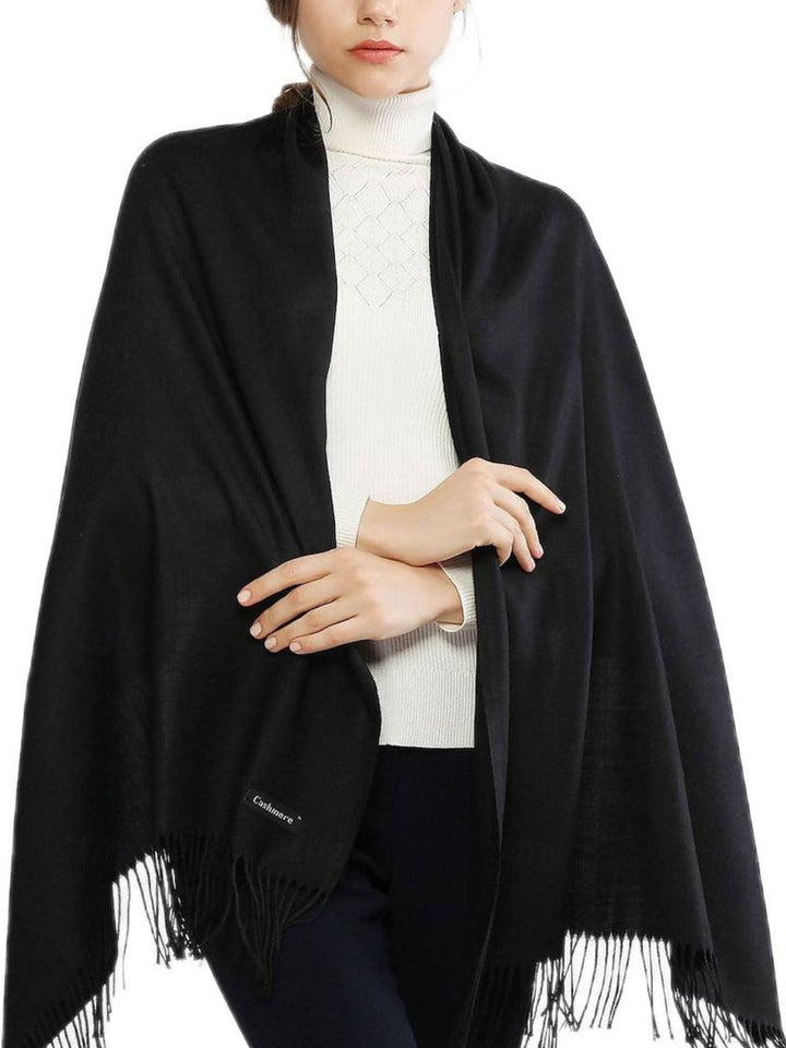 Écharpes D'Hiver Chaudes et Douces en Imitation Cachemire pour Femmes, Couleur Pure