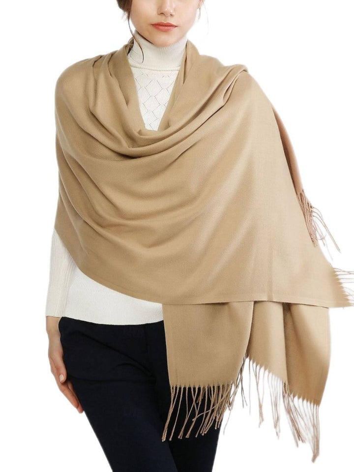 Écharpes D'Hiver Chaudes et Douces en Imitation Cachemire pour Femmes, Couleur Pure