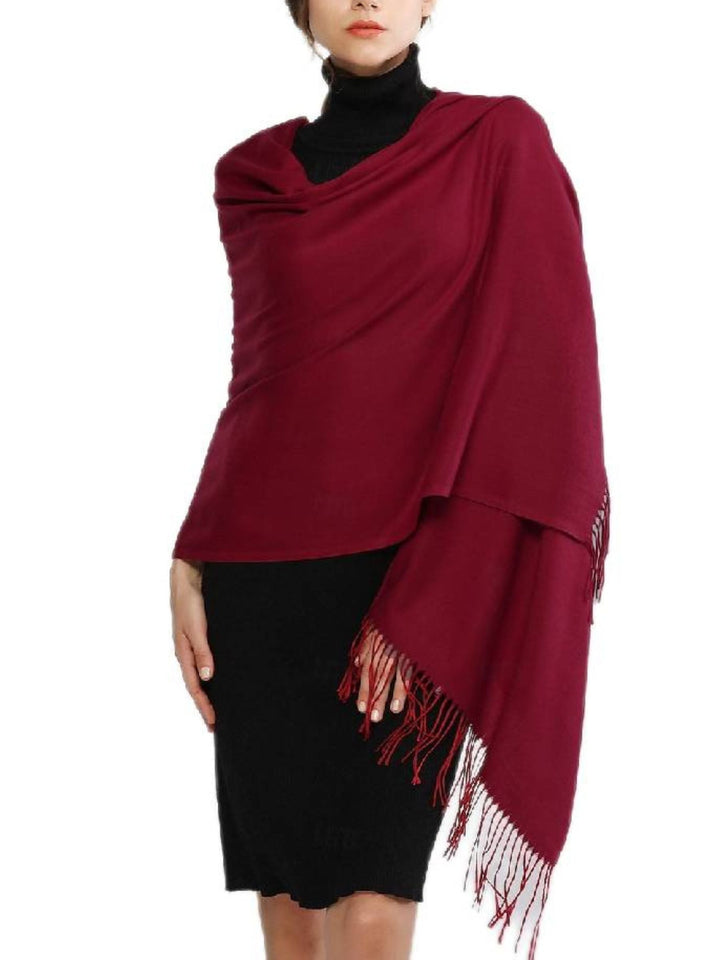 Écharpes D'Hiver Chaudes et Douces en Imitation Cachemire pour Femmes, Couleur Pure