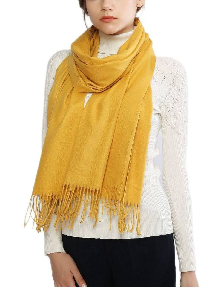 Écharpes D'Hiver Chaudes et Douces en Imitation Cachemire pour Femmes, Couleur Pure