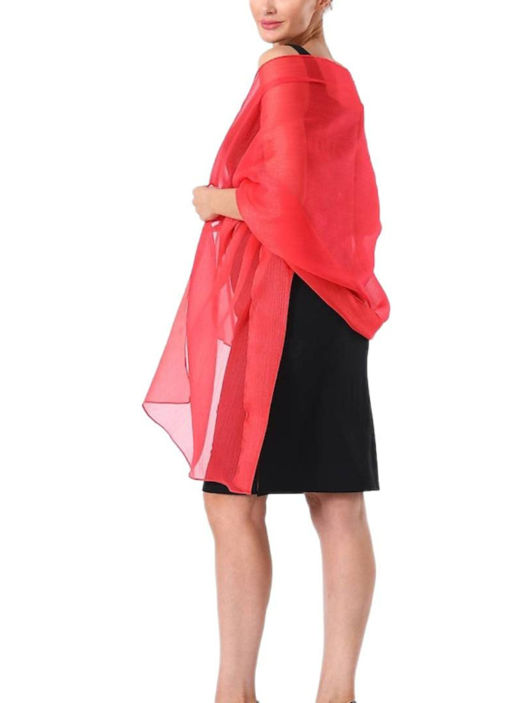 Châle Doux et Élégant en Tulle de Couleur Pure Scintillant pour Femme