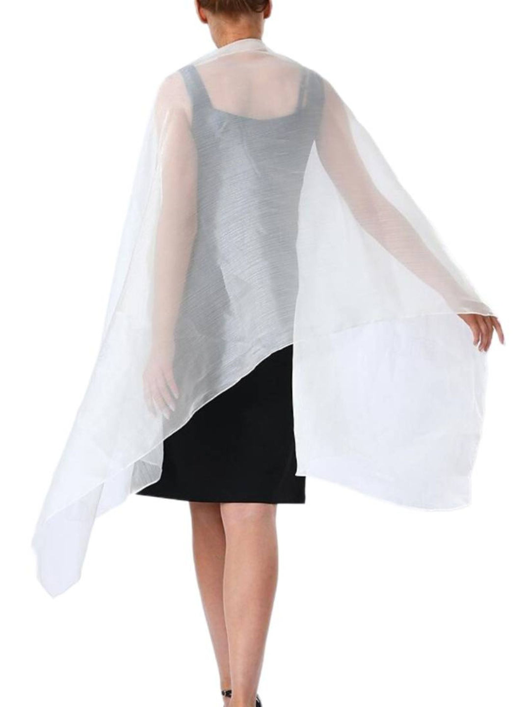 Châle Doux et Élégant en Tulle de Couleur Pure Scintillant pour Femme