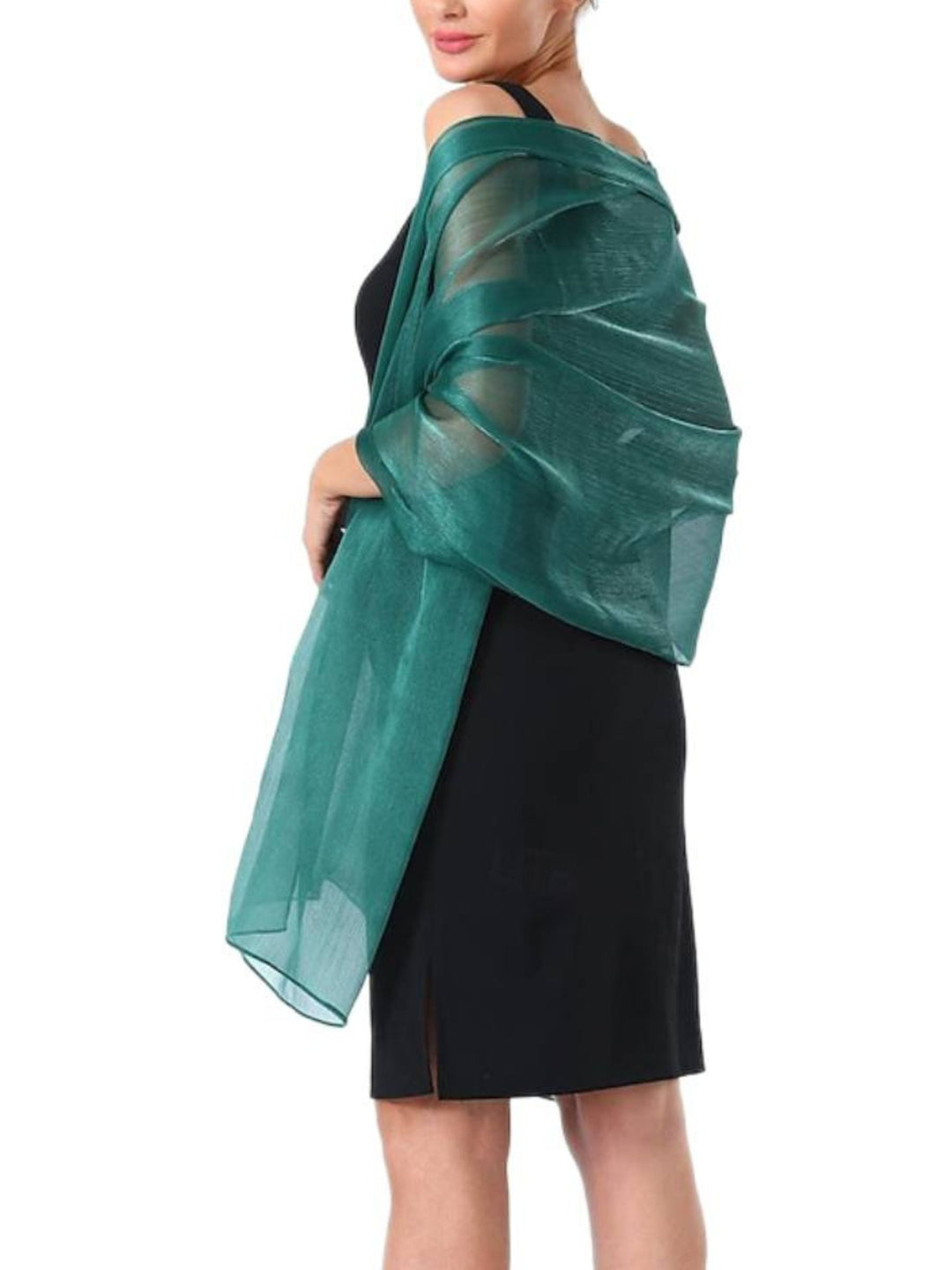 Châle Doux et Élégant en Tulle de Couleur Pure Scintillant pour Femme