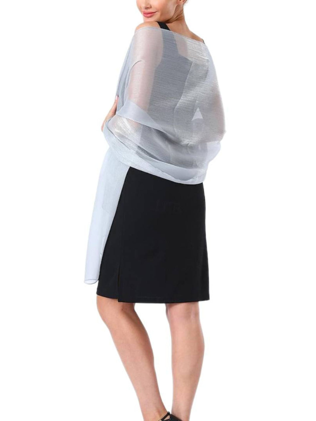 Châle Doux et Élégant en Tulle de Couleur Pure Scintillant pour Femme