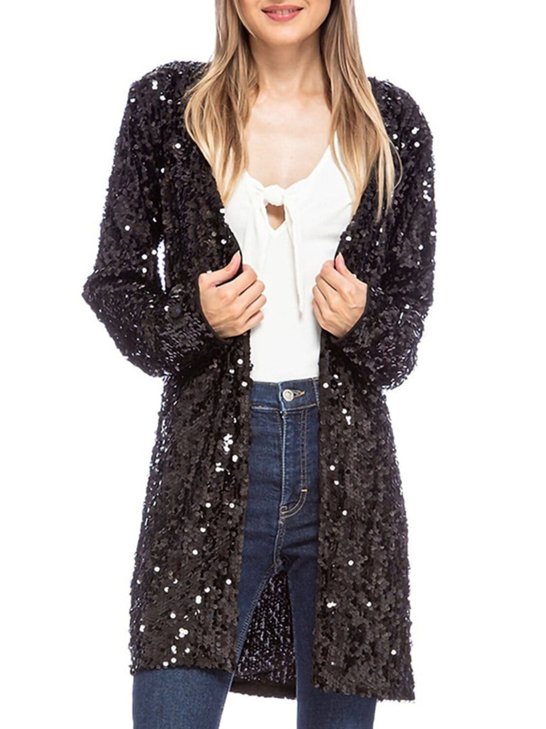 Manteaux/Vestes à Manches Longues pour Femmes, à Paillettes Scintillantes, pour Invités de Mariage