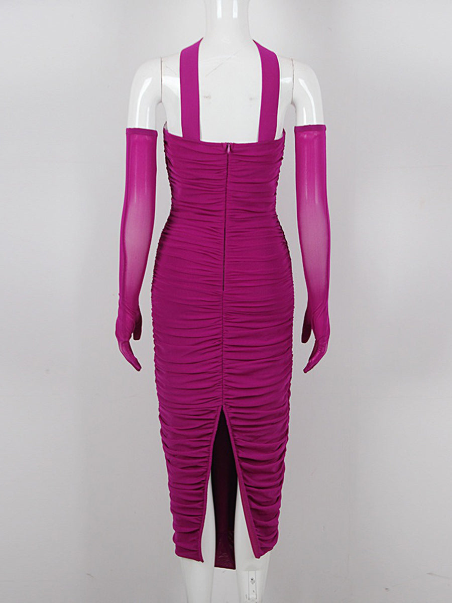 Gaine/Colonne Chérie Sans Manches Ruché Robes de Soirée avec Strass