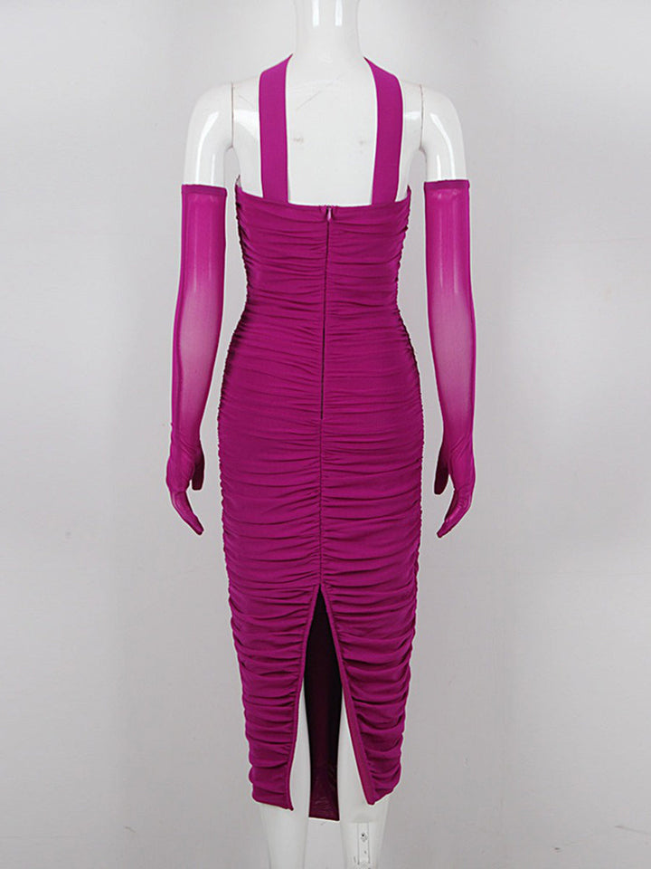 Gaine/Colonne Chérie Sans Manches Ruché Robes de Soirée avec Strass