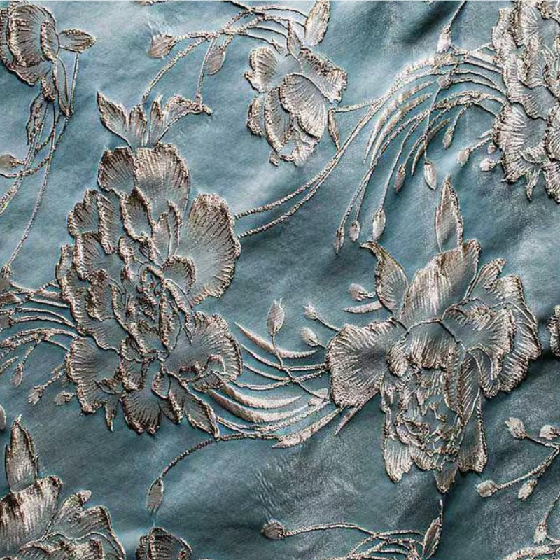 Robe mère de la mariée, Gaine/Colonne, Col Carré, Jacquard, Manches Courtes, Longueur de la Cheville, Florale, Froncée