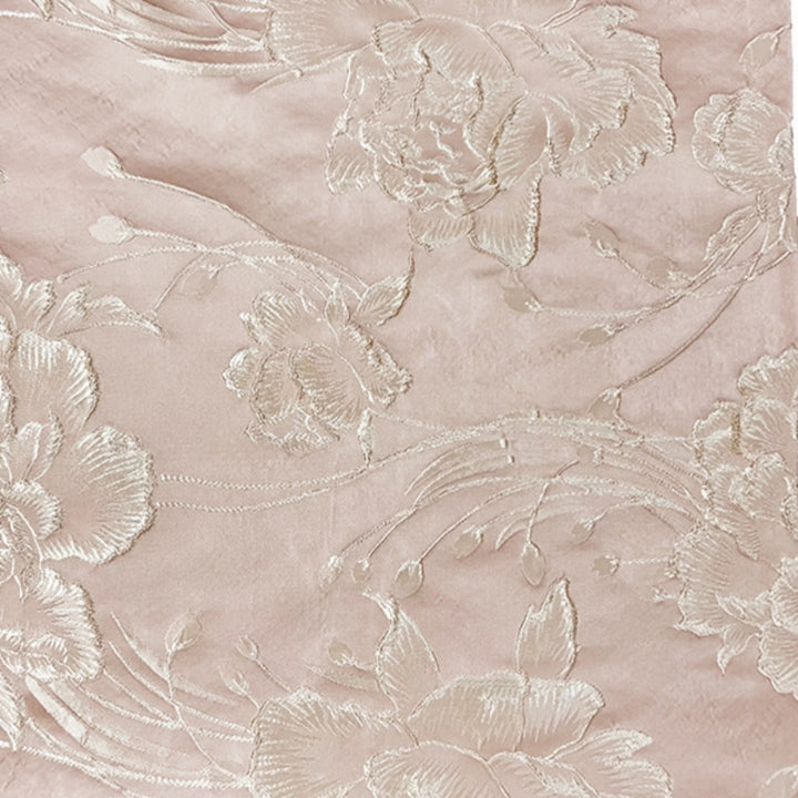Robe mère de la mariée, Gaine/Colonne, Col Carré, Jacquard, Manches Courtes, Longueur de la Cheville, Florale, Froncée