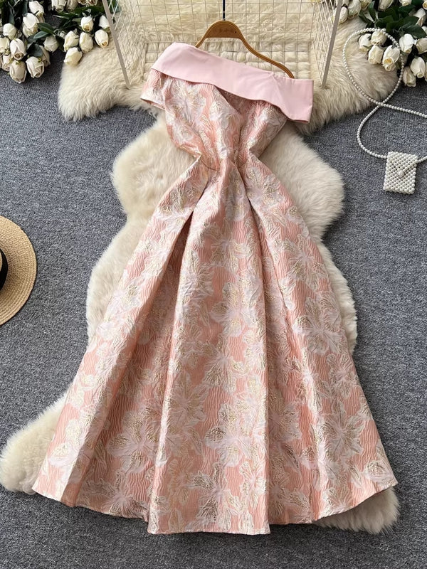 Robe Florale d'Invitée de Mariage Ligne A/Princesse Une Épaule Longueur Cheville Sans Manches
