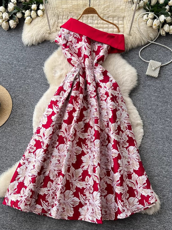 Robe Florale d'Invitée de Mariage Ligne A/Princesse Une Épaule Longueur Cheville Sans Manches