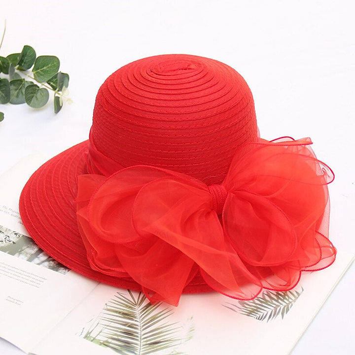 Fascinators Organza Holiday Beach Élégant Vintage avec Appliques de Couleur Pure Coiffe avec Bowknot