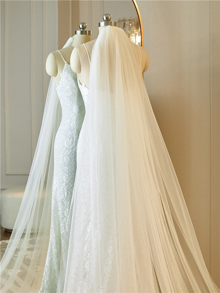 Applique en Dentelle à Un Niveau / Voiles de Mariage en Dentelle avec Broderie / Appliques