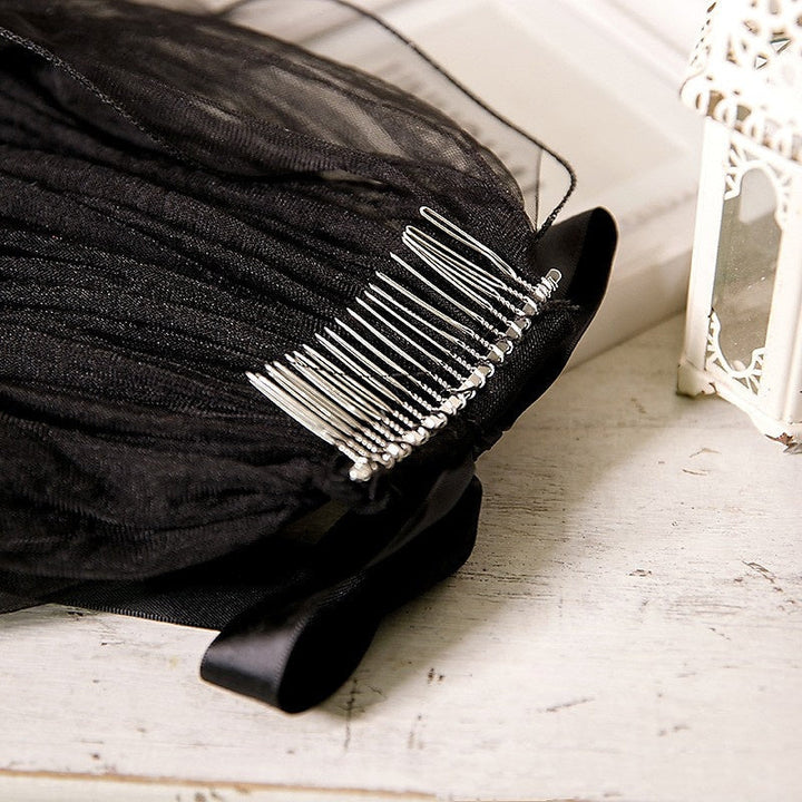 Voile de Mariage à Deux Niveaux avec Perles / Voiles Du Bout Des Doigts