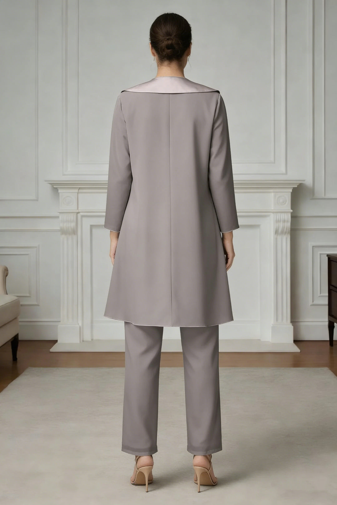 Ensemble pantalon 3 pièces mousseline mère de la mariée