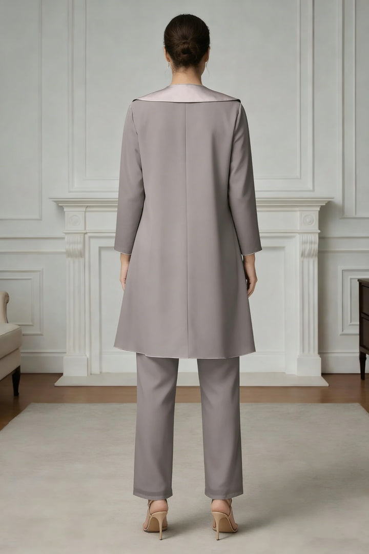 Ensemble pantalon 3 pièces mousseline mère de la mariée