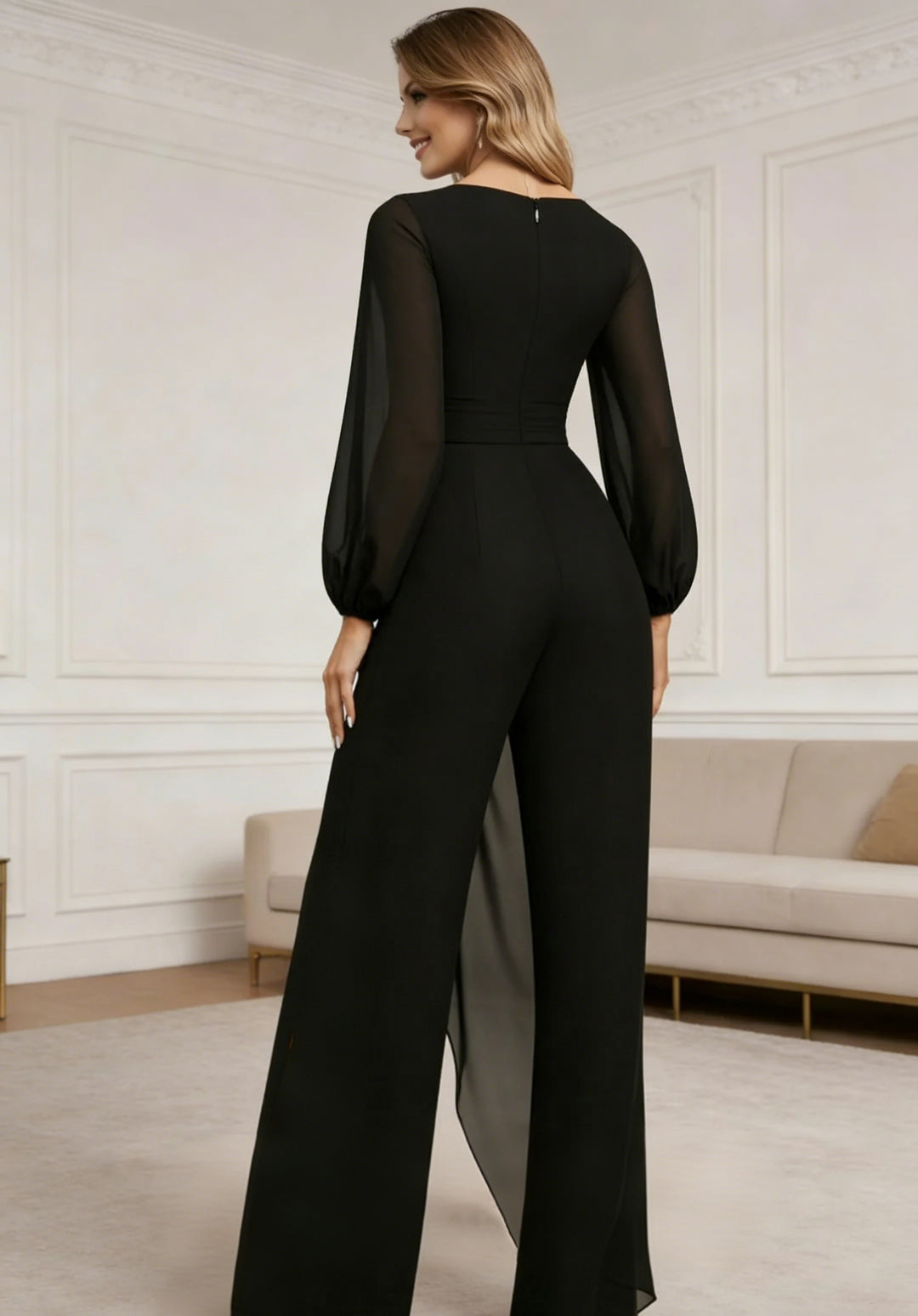 Combinaison mousseline noire