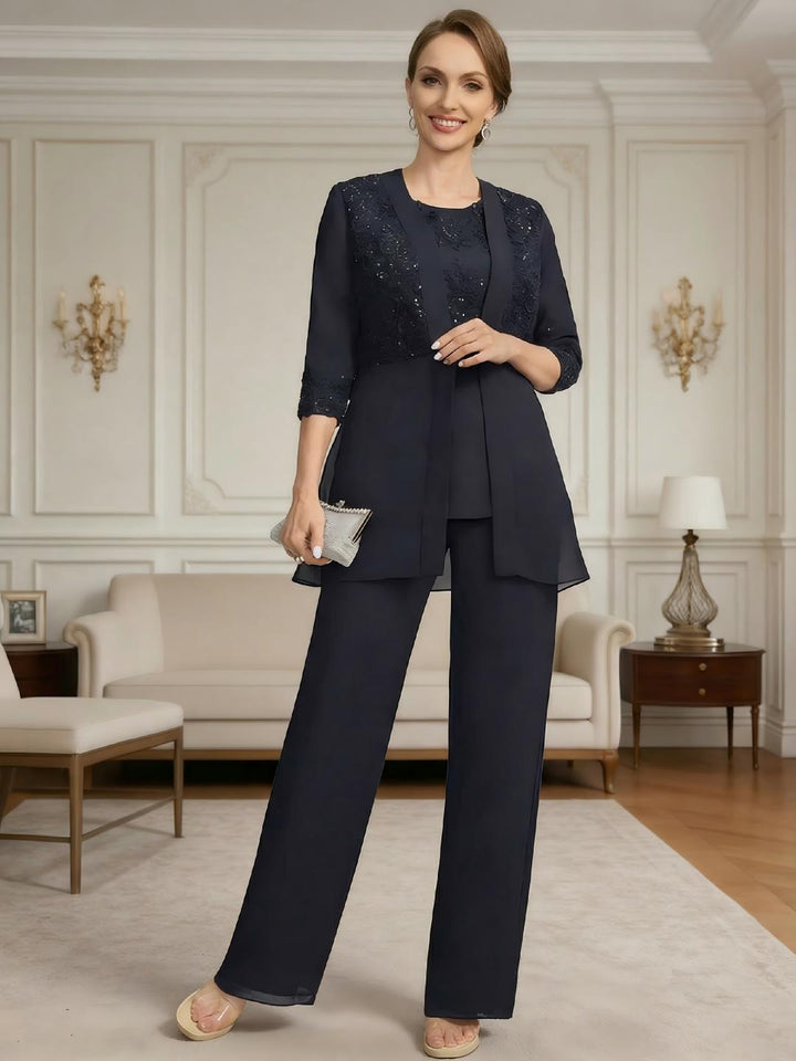 Ensemble pantalon dentelle sequins