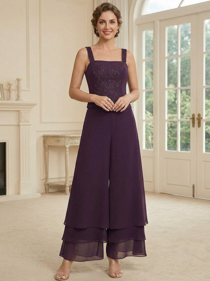 Robes de Mère de la Mariée,Tailleur-pantalon en dentelle à paillettes