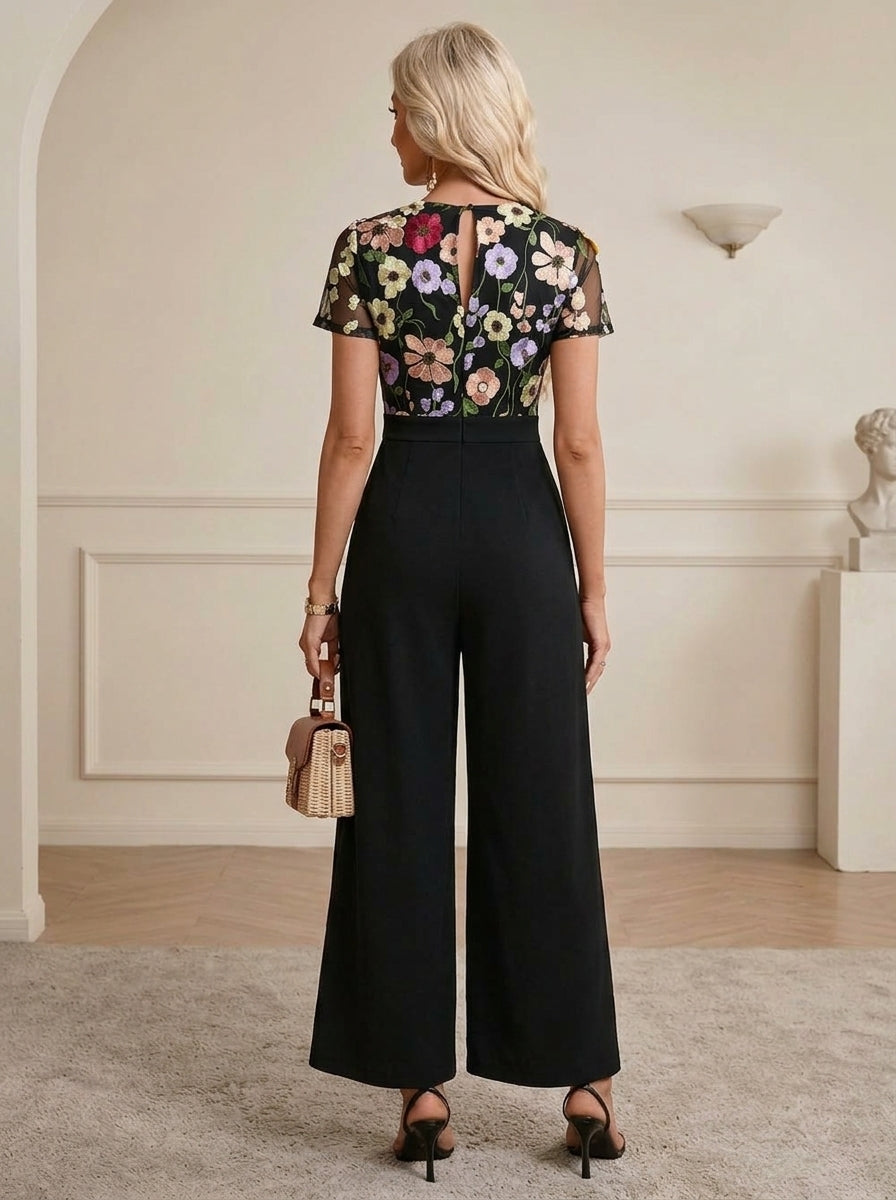 Robes de Mère de la Mariée,Combinaison Longue en tulle noir