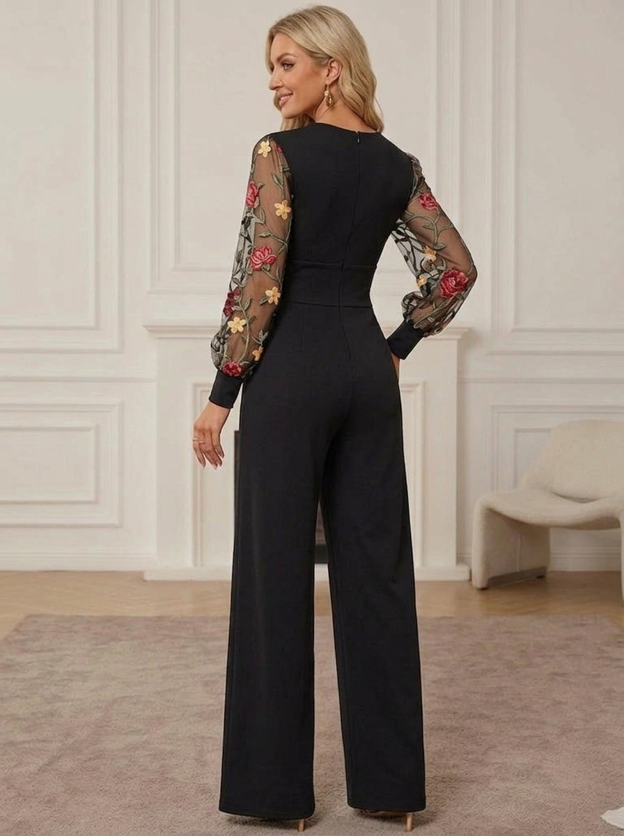 Robes de Mère de la Mariée,Combinaison longue en dentelle noire