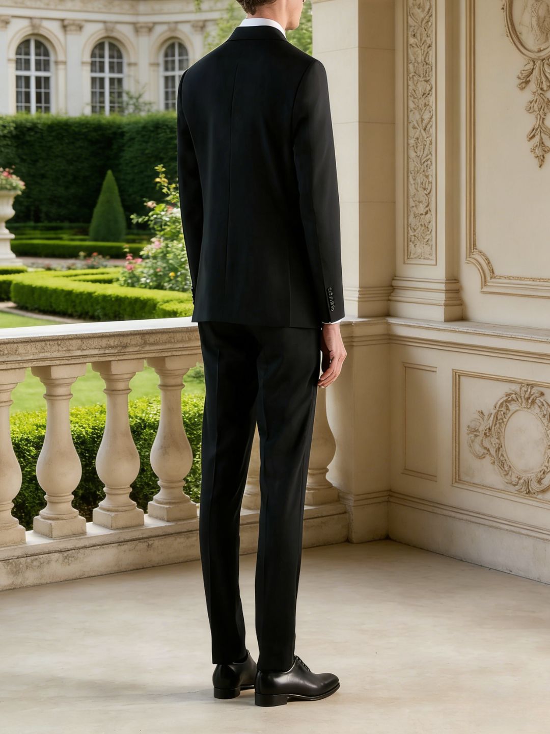 Costume 2 pièces noir croisé