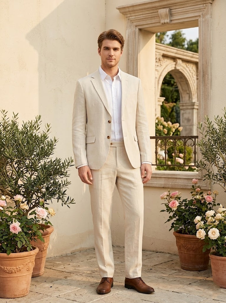 Costume homme 2 pièces 100% lin confort