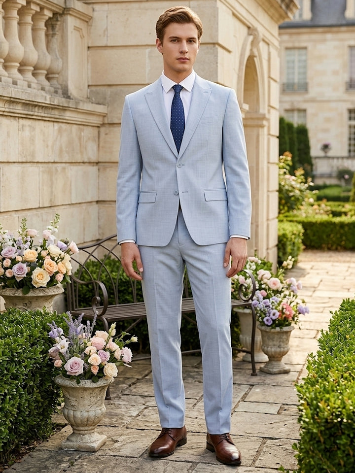 Costume homme 2 pièces bleu clair bi-stretch confort