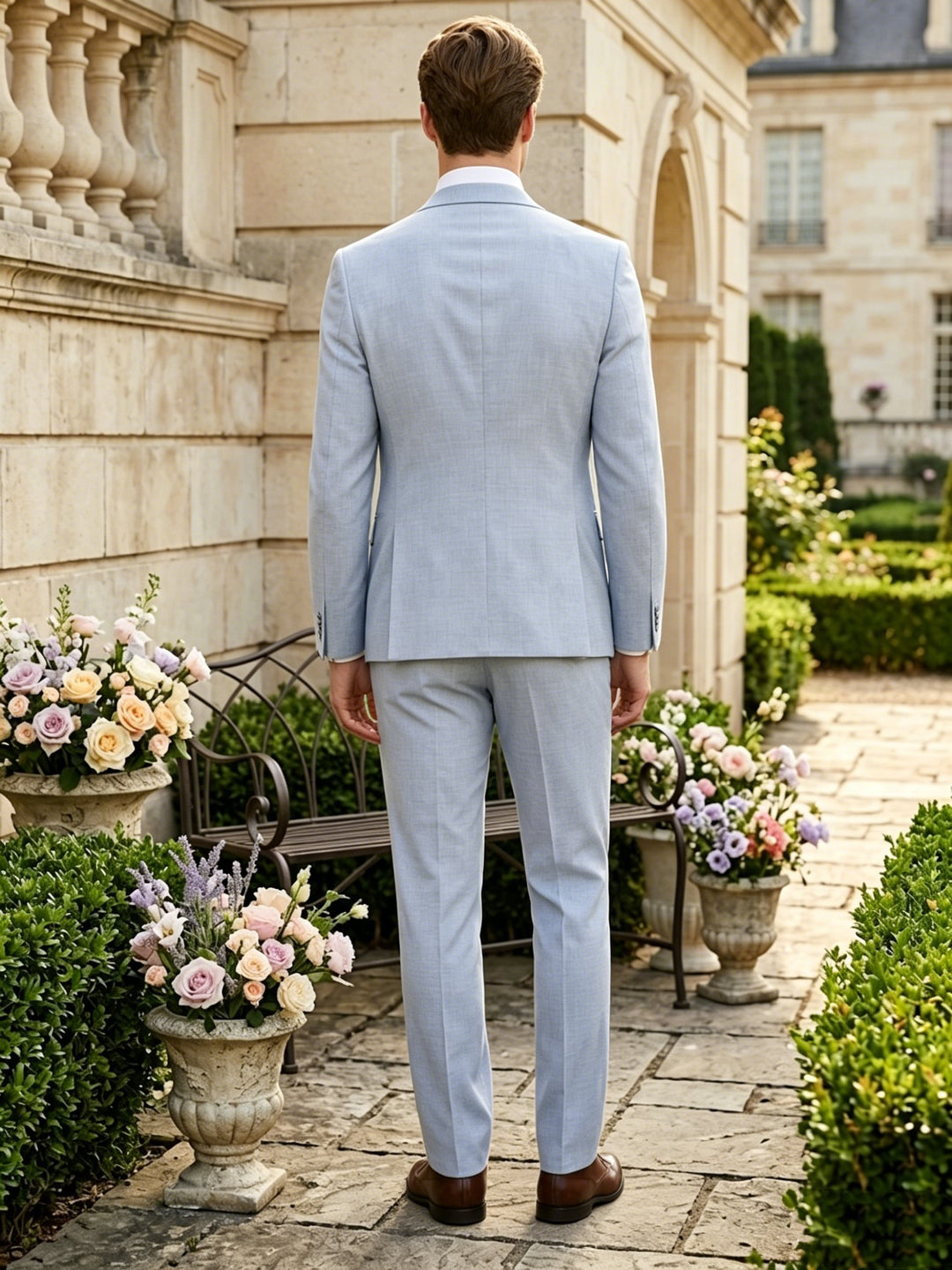 Costume homme 2 pièces bleu clair bi-stretch confort