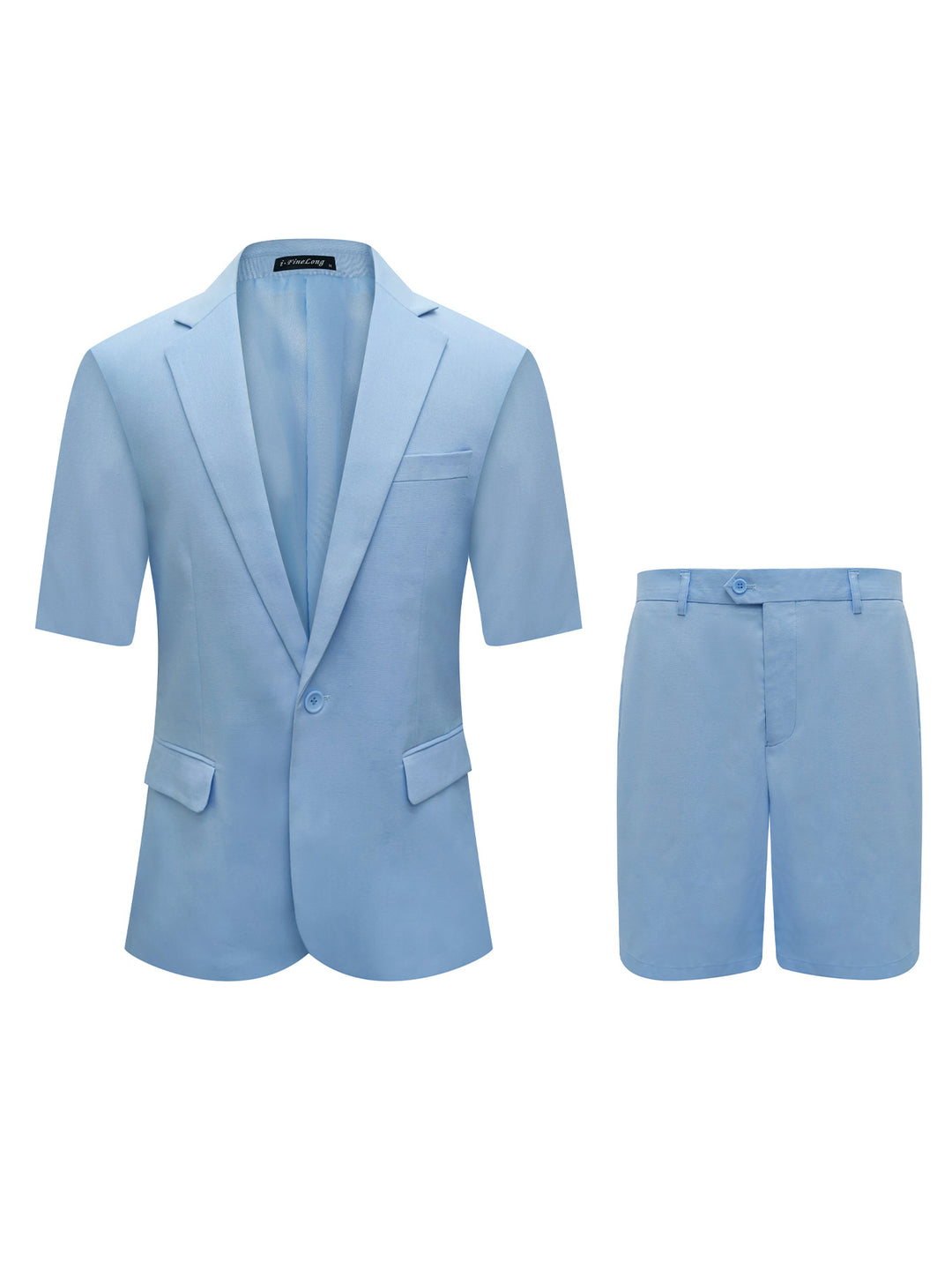 Costume 2 pièces en lin bleu clair