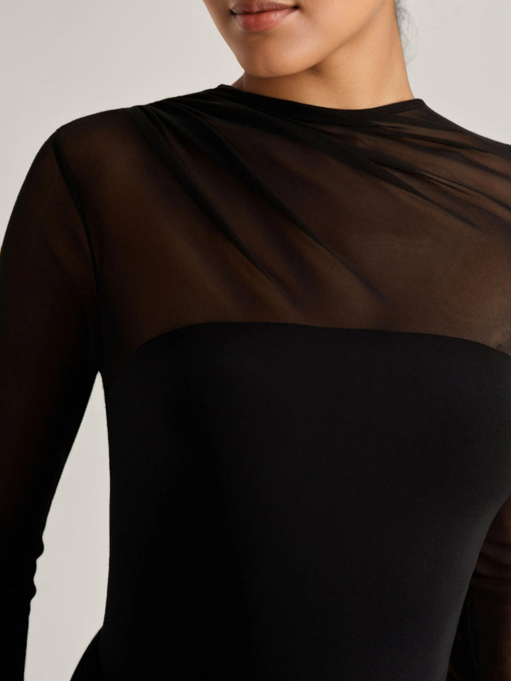 Trompette/Sirène Robe de Soirée Manches Longues avec Plis