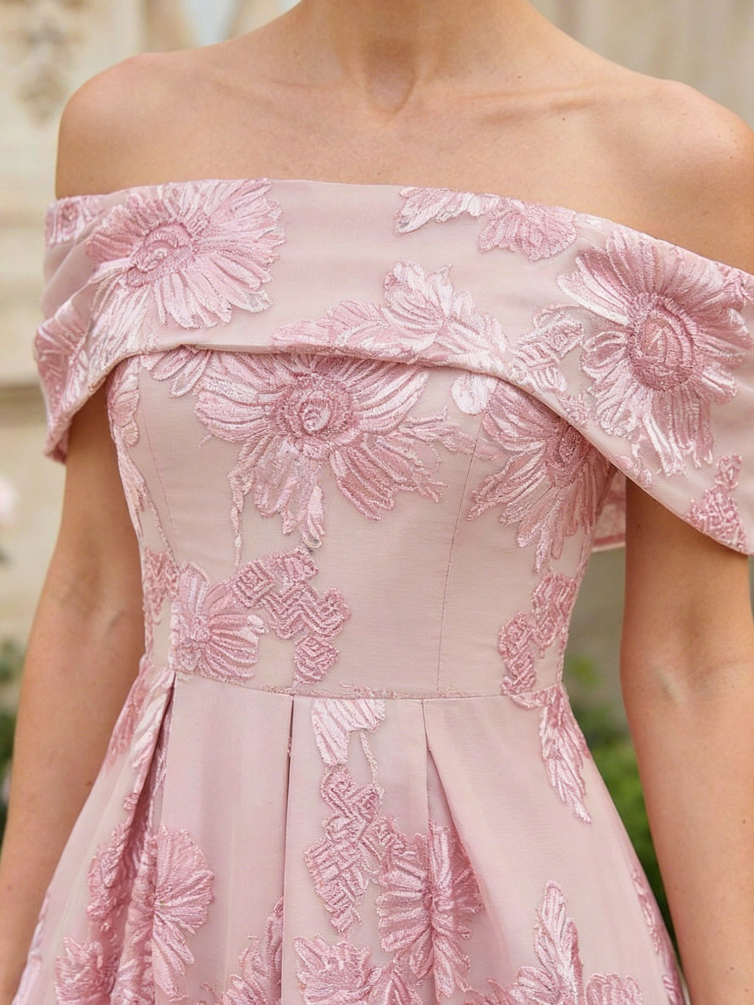 Ligne A/Princesse, Hors de l'Épaul, pour mère de la mariée, longueur de la Cheville,Sans manches, Floral