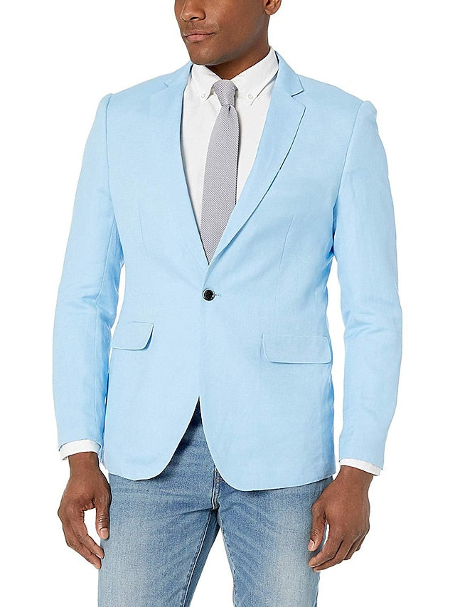 Veste Blazer à Un Bouton et Coupe Ajustée pour Homme