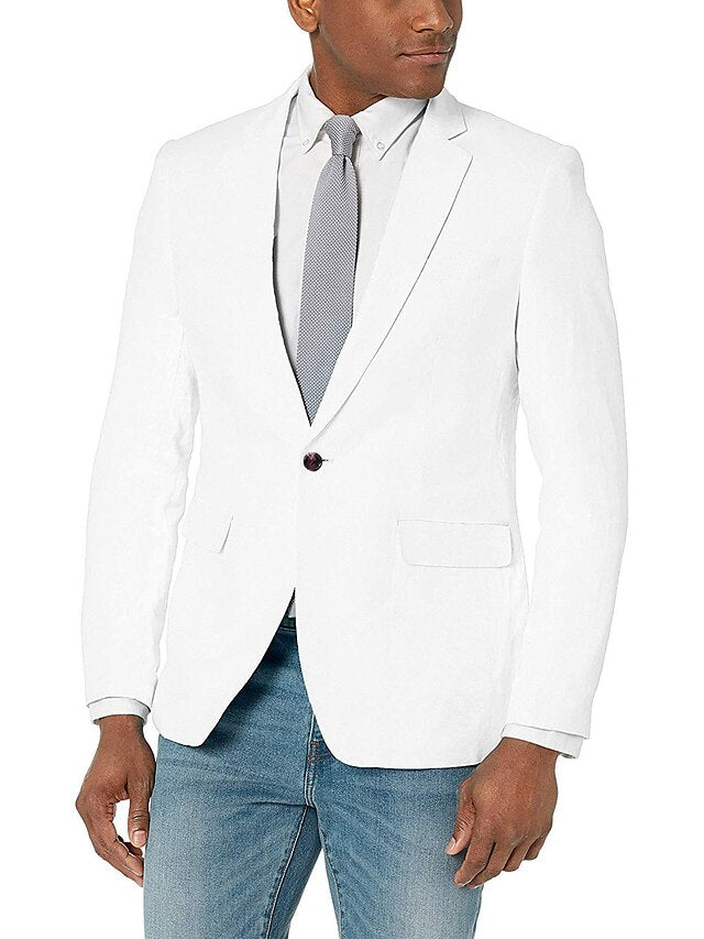 Veste Blazer à Un Bouton et Coupe Ajustée pour Homme