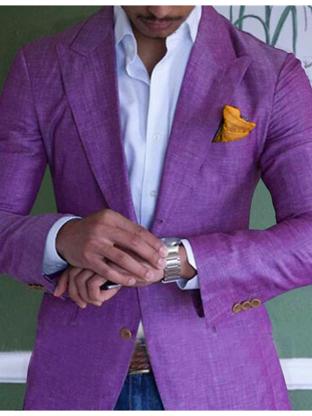 Veste Blazer à Deux Boutons à Coupe Ajustée pour Homme