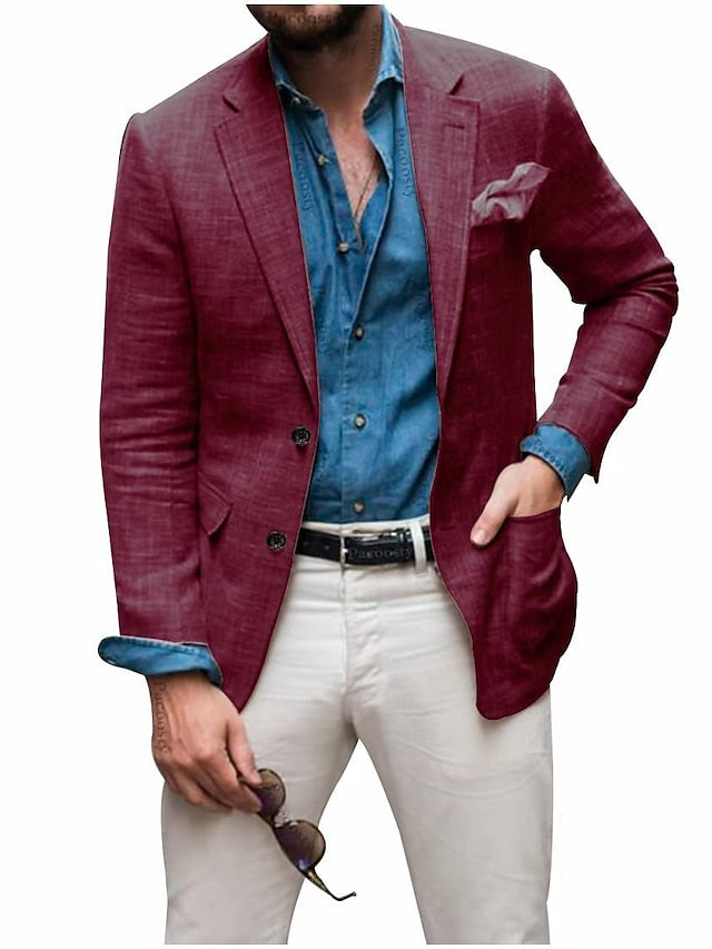 Veste Blazer à Deux Boutons à Coupe Ajustée pour Homme