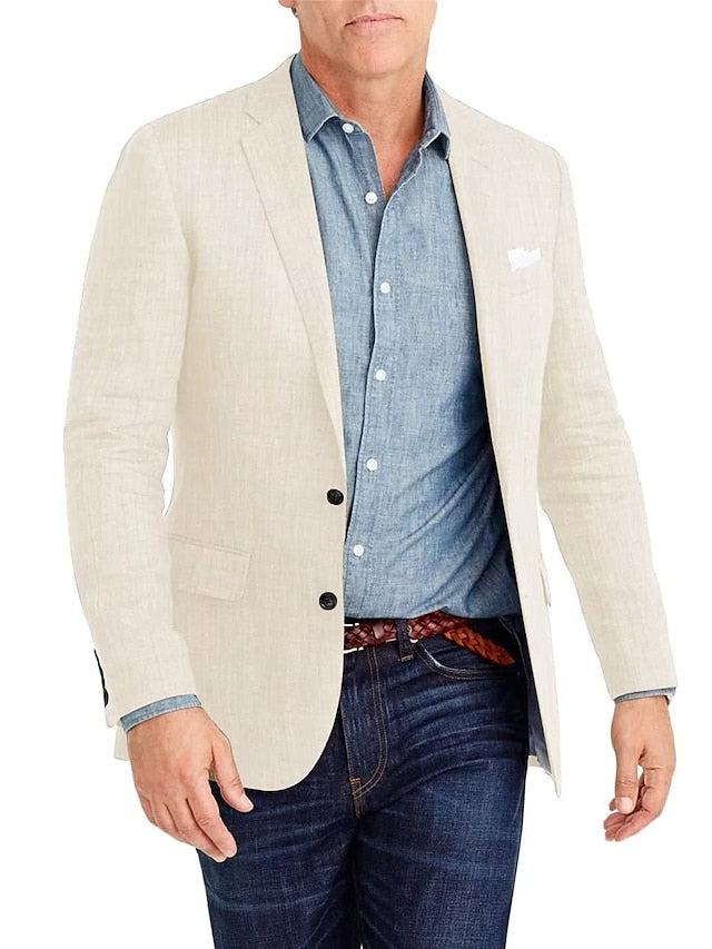 Veste Blazer à Deux Boutons à Coupe Ajustée pour Homme