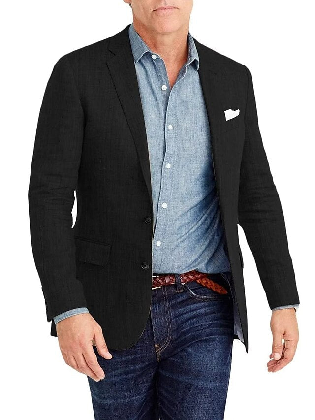 Veste Blazer à Deux Boutons à Coupe Ajustée pour Homme
