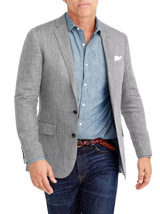 Veste Blazer à Deux Boutons à Coupe Ajustée pour Homme