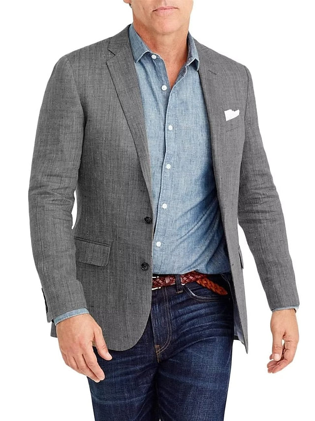 Veste Blazer à Deux Boutons à Coupe Ajustée pour Homme