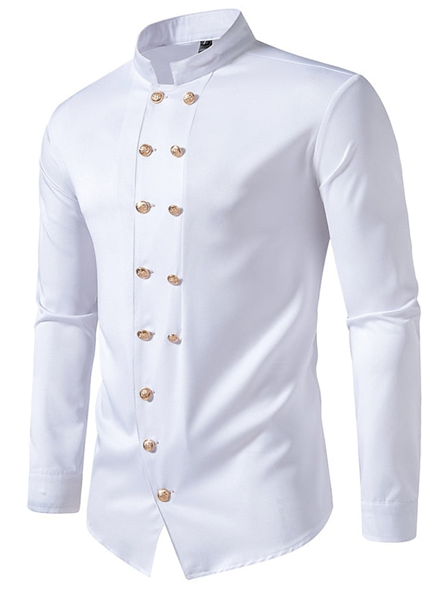 Chemise Classique à Manches Longues pour Homme de Couleur Unie