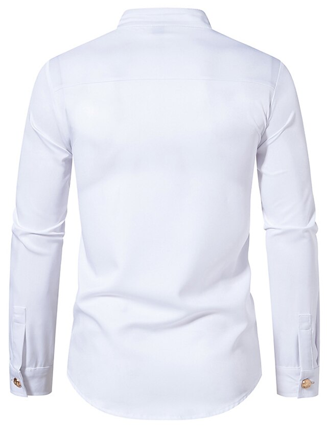 Chemise Classique à Manches Longues pour Homme de Couleur Unie